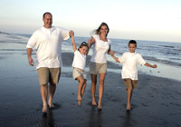 Family portraits on Pirates Beach in Galveston, Texas.