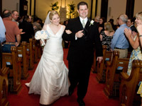 Lacy & Joey's wedding ceremony at St. Mary's Cathedral Basilica in Galveston, Texas.