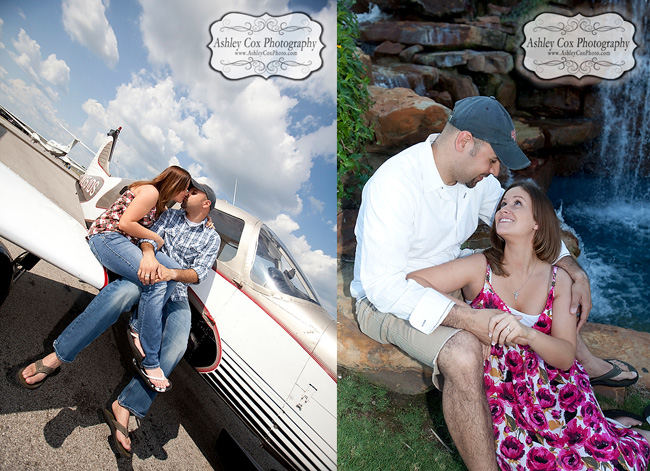 Jennifer and Joey's engagement portraits shot at Baytown Airport in Baytown, Texas.