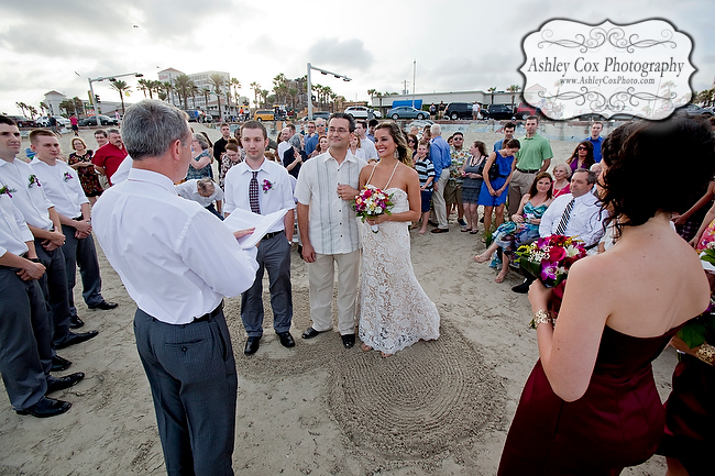 The wedding of Amanda and Nathan on the beach in Galveston.