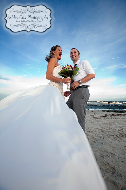 The wedding of Amanda and Nathan on the beach in Galveston.