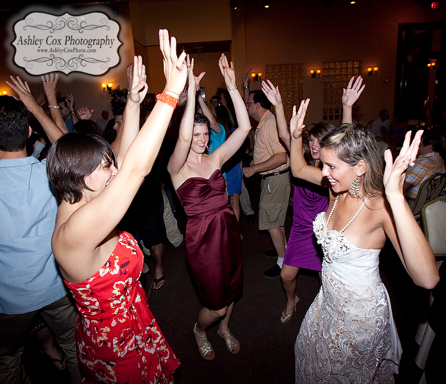 The wedding reception of Amanda and Nathan at The Roof Garden in Galveston.