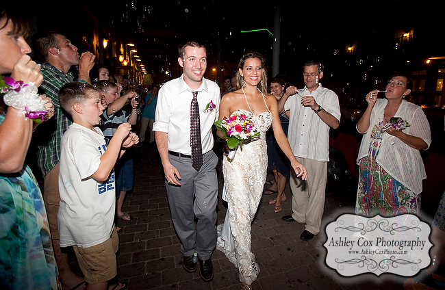 The wedding reception of Amanda and Nathan at The Roof Garden in Galveston.