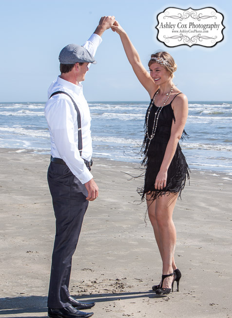 © 2015 Ashley Cox, All Rights Reserved Cat and Chad's engagement portraits in Galveston at Beachtown on Feb. 9th.